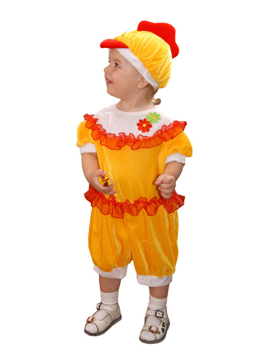 Костюм Цыпленок крошка Костюм маленького цыпленка для малыша 2-3 лет. В комплекте: шапочка, комбинезон