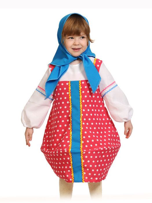 Костюм Матрешка малиновая 5100 Детский костюм матрешки для девочек. В комплект входит платье и платочек