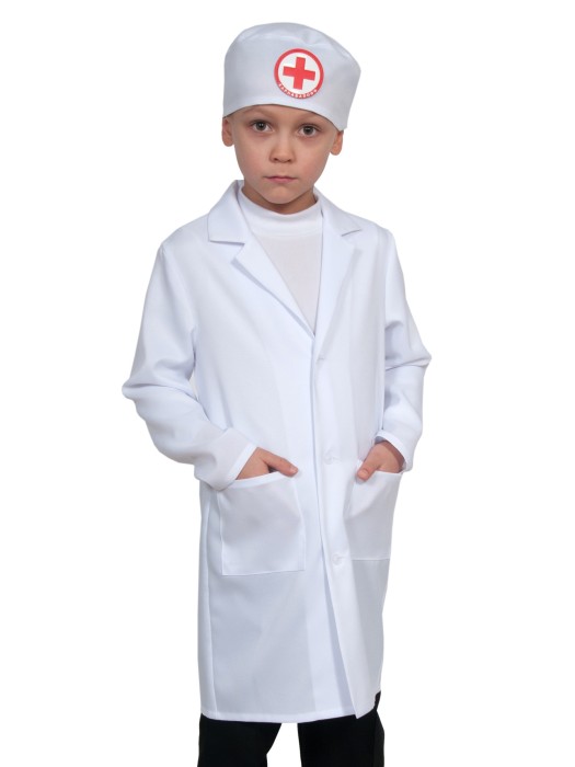 Костюм Доктор-2 5333 Детский костюм самого доброго доктора - доктора Айболита. В комплекте: шапочка и халат