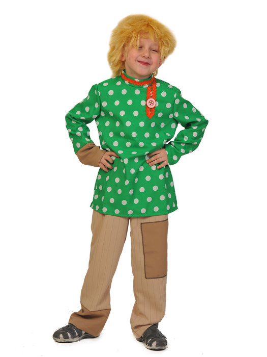Костюм Домовенок 5012 Добрый Домовенок - карнавальный костюм для мальчиков. В комплекте - рубашка, штаны и парик.