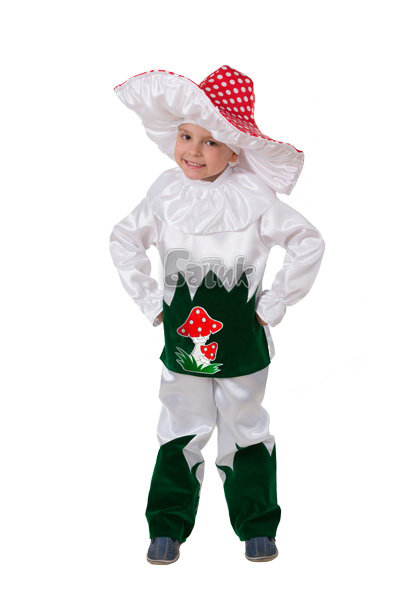 Костюм Грибок мальчик 8005 Детский костюм мальчик Грибок. В комплекте: куртка, бриджи, шляпа-грибок