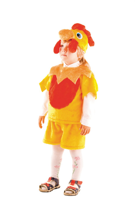 Костюм Цыпленок Цыпа 316 Детский карнавальный костюм цыпленка для мальчика 3-5 лет, состоит из маски, безрукавки и шортиков