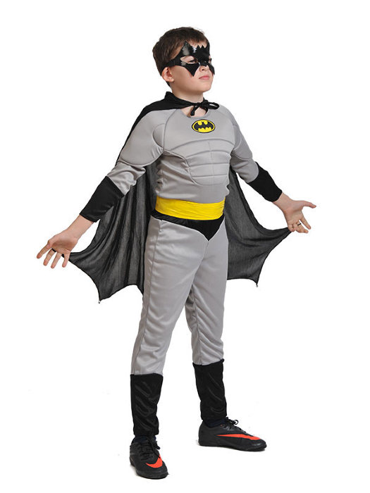 Костюм Человек Летучая мышь 5054 Костюм Бэтмена для мальчиков. В комплекте куртка с мускулами, брюки, маска, плащ