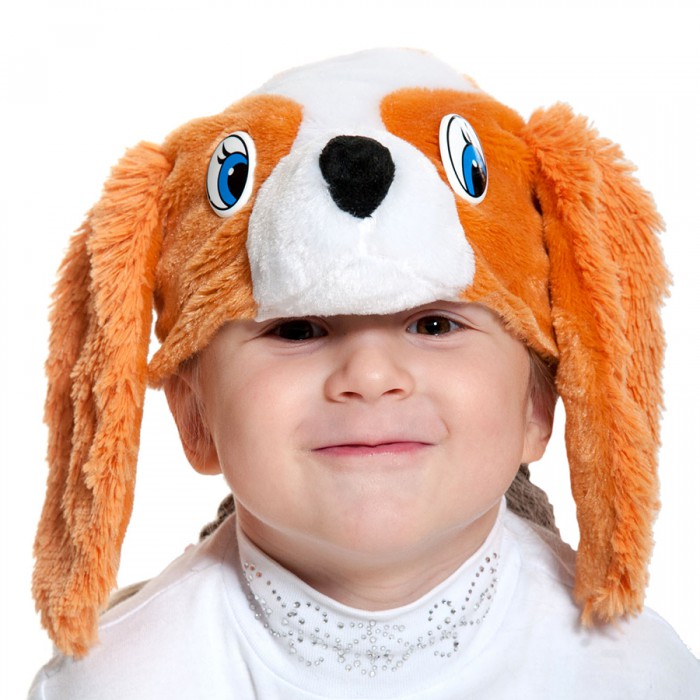 Шапочка собака Спаниэль 4106 Карнавальная шапочка собаки Спаниэль для детей 4-10 лет. 