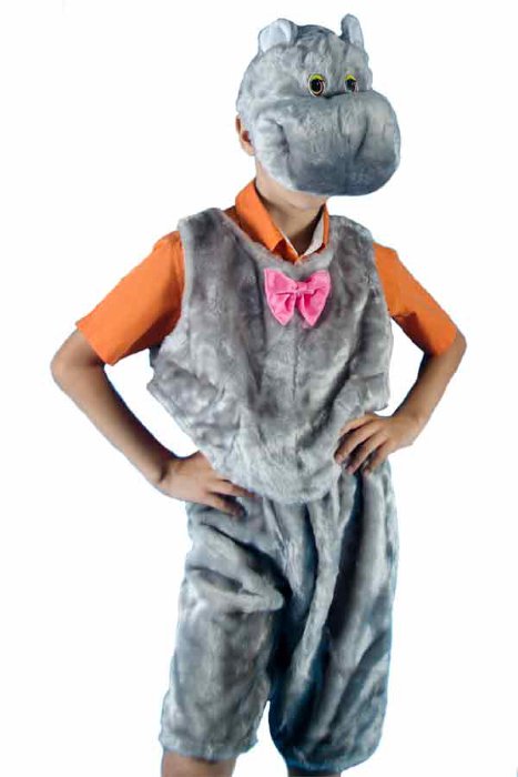 Костюм Бегемот С1035 Детский костюм бегемота на возраст 4-8 лет, в комплекте: шапочка, жилет и бриджи. 
