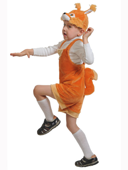 Костюм Бельчонок плюш 3014 Карнавальный костюм Бельчонок для мальчика 3-5 лет  ( рост 92-122 см). В комплекте маска и полукомбинезон.