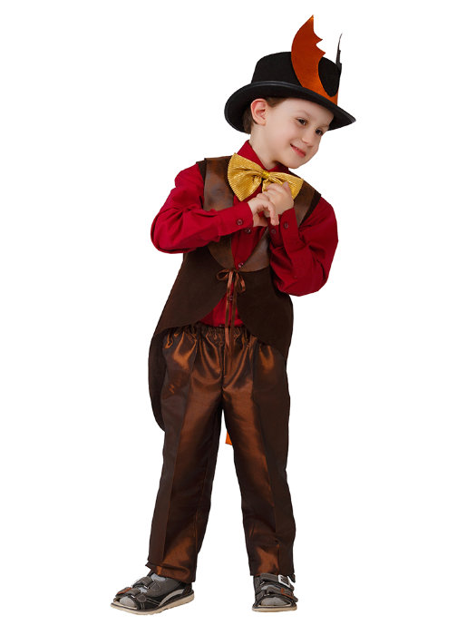 Детский костюм Жук Детский костюм Жук для мальчиков. В комплекте: шляпа, бабочка, жилет и брюки.
