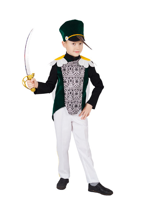 Костюм Комарик Детский костюм Комарик состоит из кивера, камзола, брючек и сабли