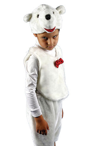 Костюм Белый Медведь С1027 Детский костюм Белого медведя. В комплекте: шапочка, жилет, шорты