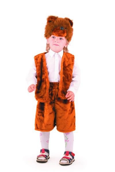 Костюм Медведь Топтыгин 512 Детский костюм для мальчиков 5-8 лет. В комплекте жилет, шорты и шапочка