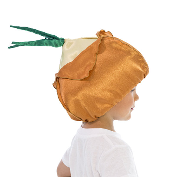 Шапочка Лук Ве6111 Детская шапочка Чиполино - лук, для праздника осени в детском саду или школе