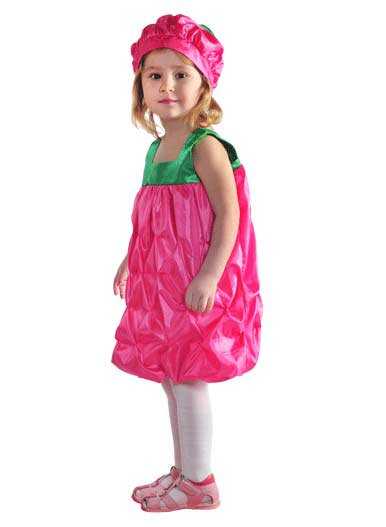 Костюм Малинка Ве6002 Детский костюм ягодки малинки для девочки 3-4 лет. В комплекте: сарафанчик и шапочка