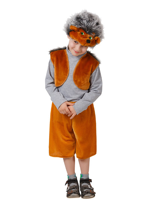 Костюм Ежик Детский костюм Ежика для мальчиков 4-6 лет, в комплекте маска, жилет и шорты
