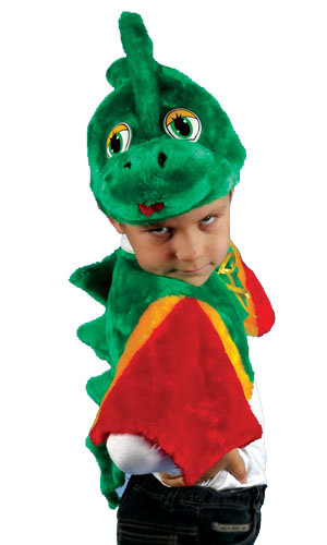 Костюм Дракончик С1021 Детский костюм Дракон, для мальчика 5-8 лет. В комплекте шапочка, пелерина, шорты