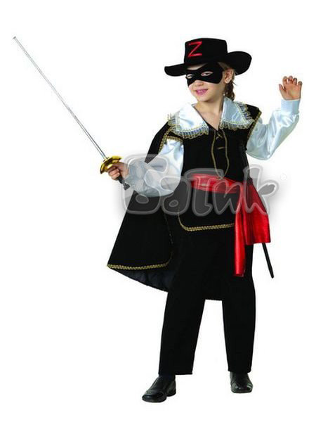 Костюм Зорро 426 Детский костюм Зорро из бархатной серии. В комплекте: камзол, брюки, накидка, маска + шляпа и рапира