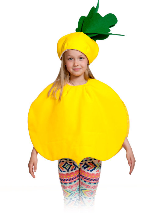 Костюм Репка 5194 Карнавальный костюм Репка на праздник урожая для детей 4-7 лет. В комплекте: шапочка и накидка.