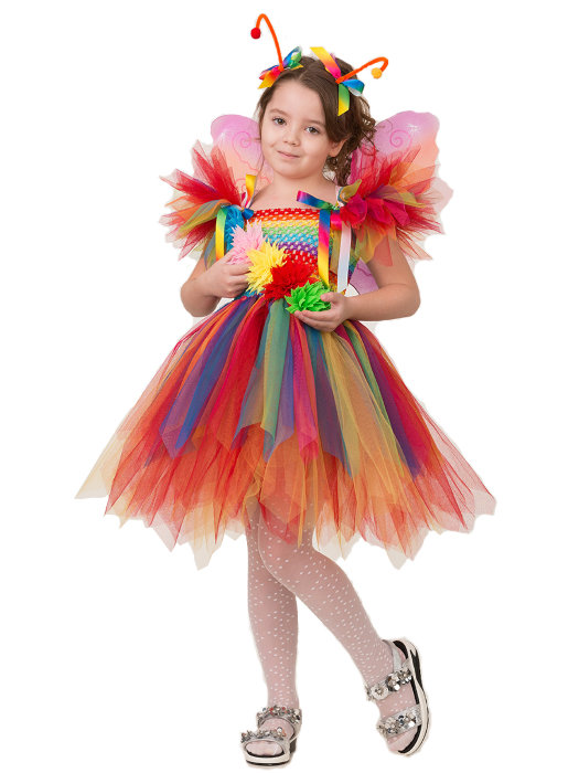 Костюм Бабочка радужная 1847, набор Сделай сам Набор для создания костюма своими руками Бабочка радужная для девочек от 3 до 10 лет.