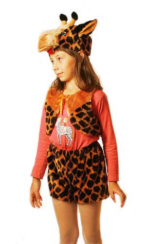 Костюм Жираф С1058 Костюм Жираф для мальчика или девочки 5-8 лет. В комплекте шапочка, шорты и жилет