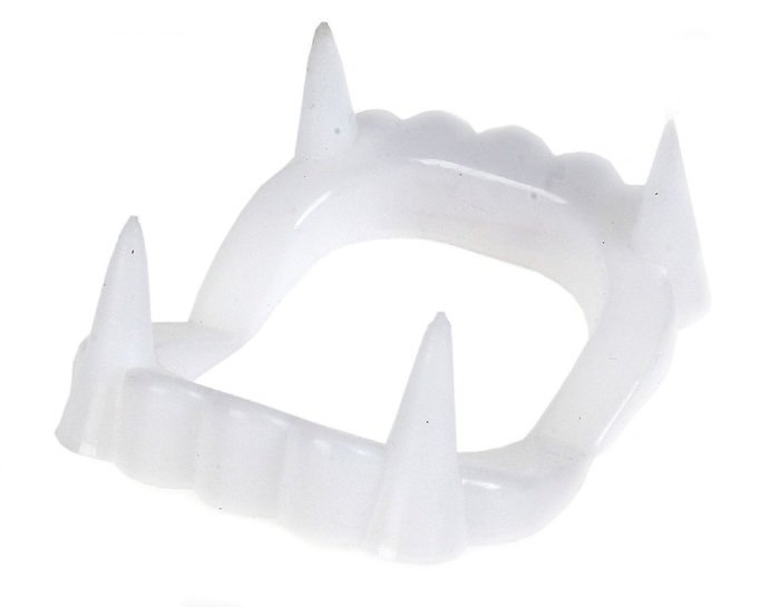 Челюсть вампира белая Зубы (челюсть) вампира из пластмассы, размер 4*5см