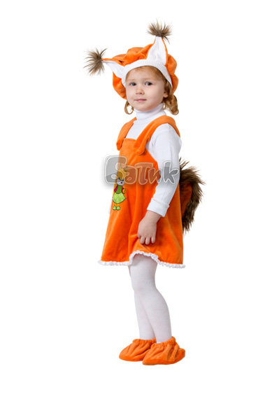 Костюм Белочка Б-281, крошки Карнавальный костюм для девочки 2-3 лет.В комплект входит сарафан шапочка и пинетки