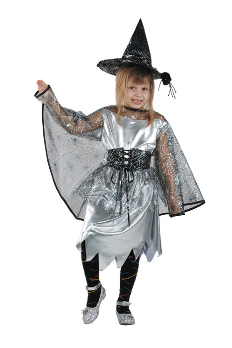 Костюм Ведьмочка 7004 Детский карнавальный костюм ведьмы для девочек. В комплекте: платье, пояс и колпак 