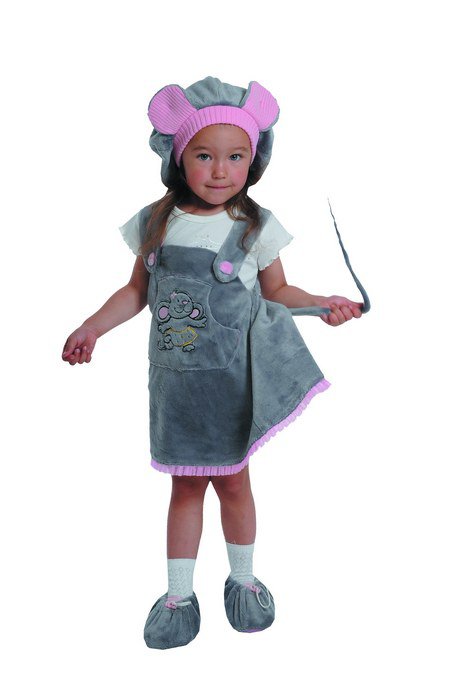 Костюм Мышка Б-292, крошки Детский карнавальный костюм для девочки 2-3 лет. В комплекте: сарафан, шапочка и пинетки