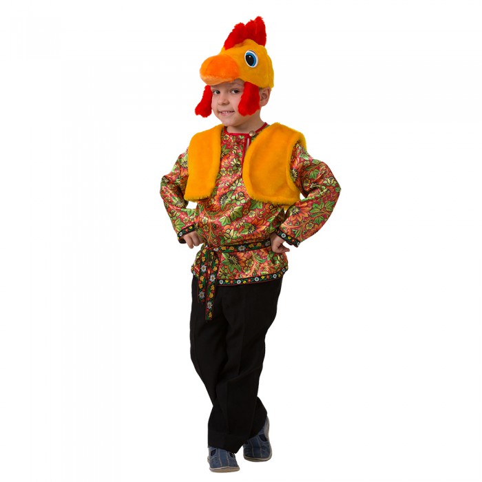 Костюм Петушок Петруша 5006 Карнавальный костюм Петуха в русском стиле для мальчика. В комплекте: маска, жилет и рубашка