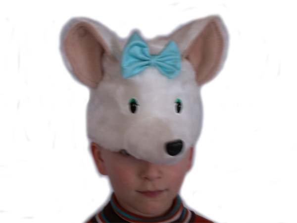 Шапочка Мышка С2050 Карнавальная шапочка для костюма Мышка, сшита из меха