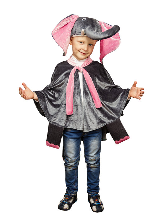 Костюм Слоненок Детский карнавальный костюм Слоника от Карнавал-СПб, в комплекте: шапочка и накидка. Размер универсальный