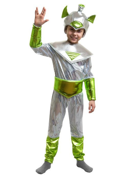 Костюм Инопланетянин  Костюм Инопланетянин для мальчиков 5-7 лет. В комплекте маска, воротник, кофта, пояс и штаны.