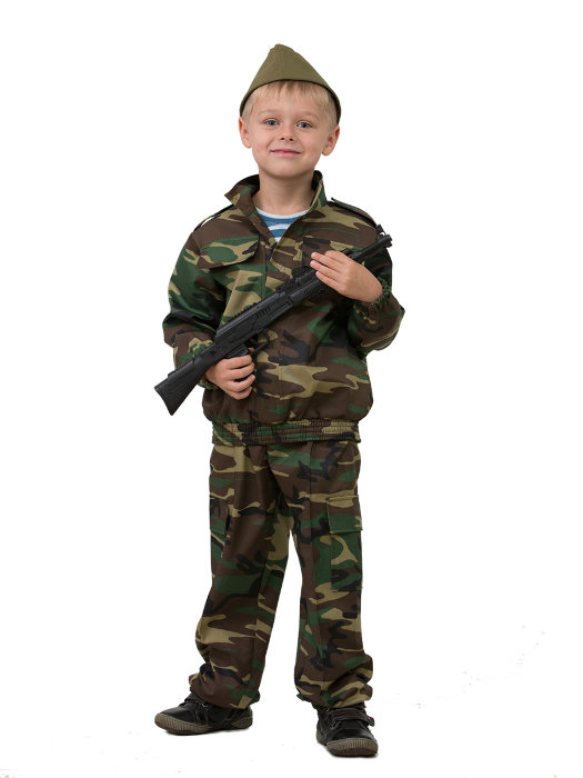 Костюм Разведчик 5700 Костюм военный разведчик для мальчиков от 5 до 12 лет. В комплекте:пилотка, куртка и брюки. 