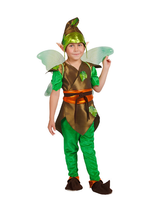 Костюм Эльф мальчик Карнавальный костюм Эльф мальчик. В комплекте: шапка, уши, кофта, крылья, пояс, штаны, ботинки