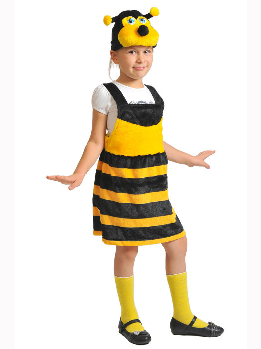 Костюм Пчелка плюш 3039 Карнавальный костюм Пчелка для девочки 3-6 лет  ( рост 92-122 см). В комплекте маска, сарафан