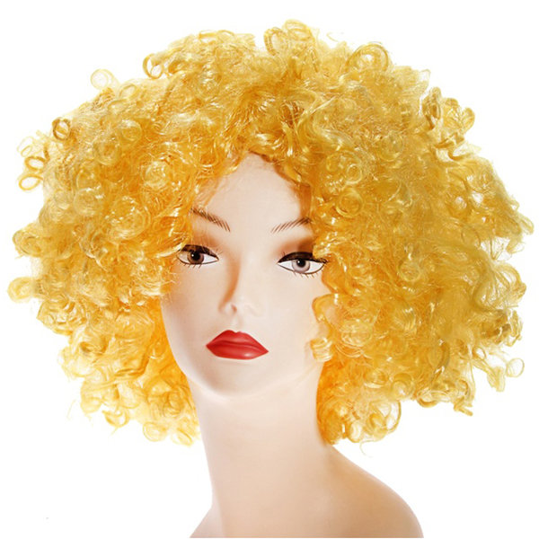 Парик желтые кудри Желтый карнавальный парик с кудряшками, размер на взрослую голову