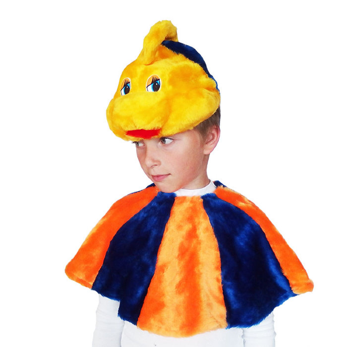 Костюм Рыбка золотая С1086 Детский костюм на возраст 3-9 лет. В комплекте шапочка и пелерина