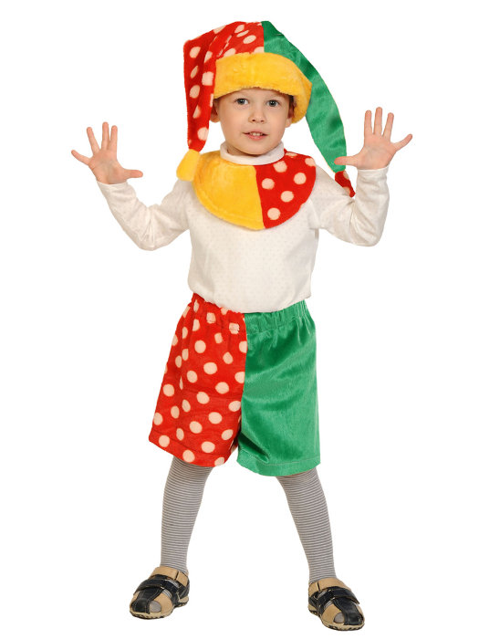 Костюм Скоморох-1 лайт 01-3011 Детский костюм Скоморох-1 для мальчика 3-5 лет!  В комплекте: колпак, шорты и манишка. 