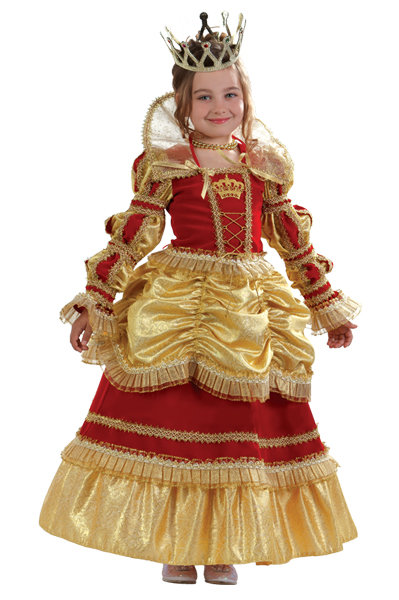 Костюм Королева золотая 479 Королевский костюм для девочек. В комплекте: корсет, юбка, подъюбник, воротник + диадема (пластик) 