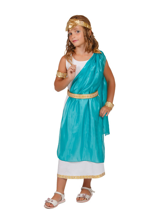 Костюм Греческая девочка Детский карнавальный костюм Греческая девочка. В комплекте: венец, туника, пояс, нарукавники