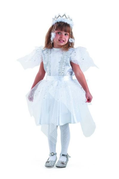 Костюм Снежинка Серебряная 8044 Костюм Снежинка для девочек. В комплект входит платье. Диадема  в комплект не входит. 