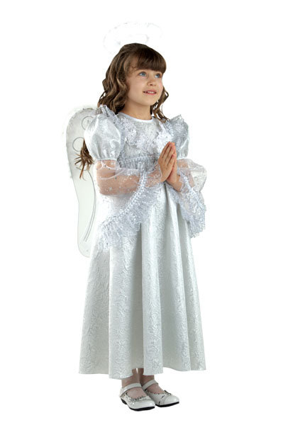 Костюм Ангел 469 Костюм для девочек, состоит из платья и набора ангела (крылышки + ободок-нимб)