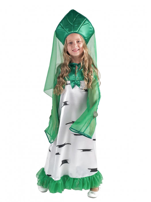 Костюм Березка Ве6037 Детский карнавальный костюм Березка для девочки состоит из платья и кокошника