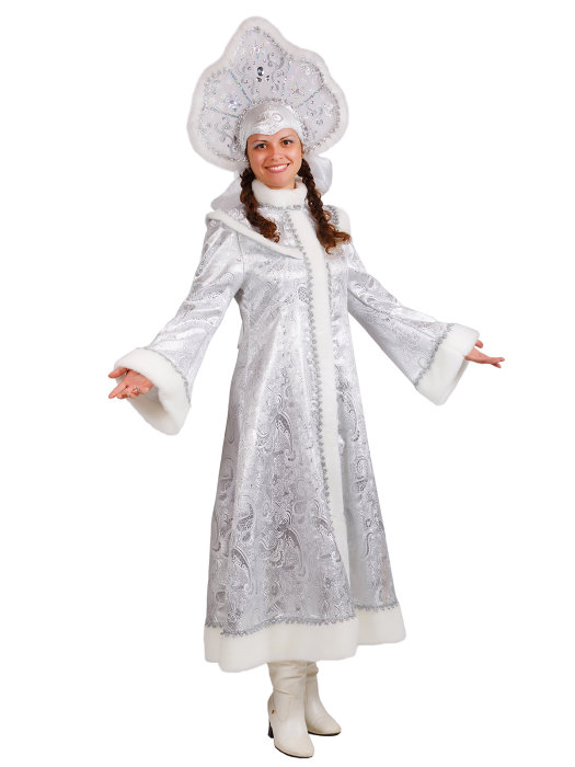 Костюм Снегурочка волшебница Костюм Снегурочки для женщин, в комплекте платье и кокошник