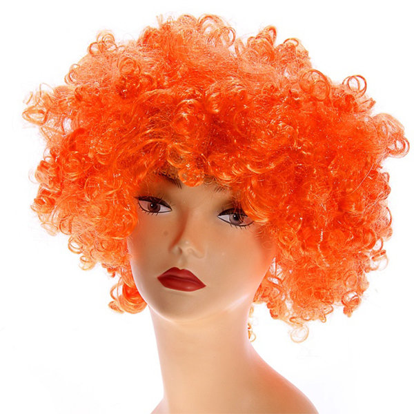 Парик оранжевый - кудри Оранжевый карнавальный парик на взрослую голову.