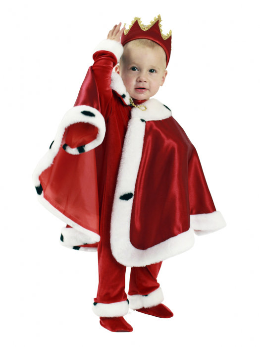 Костюм Король Ве9001, для малышей Карнавальный костюм Король для малышей велюра, хлопка и крепсатина. В комплекте: мантия, комбинезон, пинетки и корона
