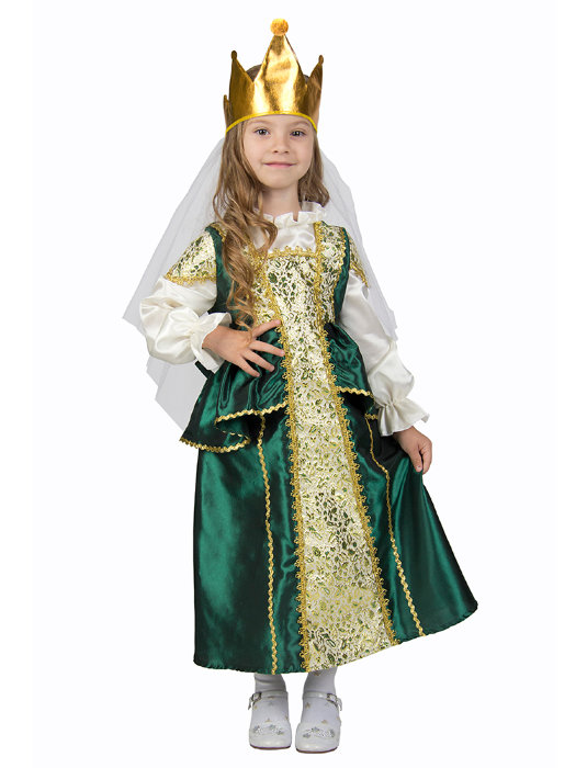 Костюм Царевна Лягушка А200 Костюм для девочки 6-8 лет. В комплекте: корона и платье