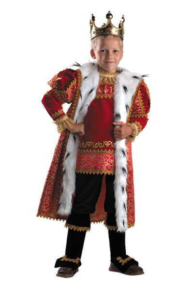 Костюм Король 935 Детский костюм короля в красной мантии. В комплекте: камзол, мантия, брюки с сапогами + корона (пластмасса!)