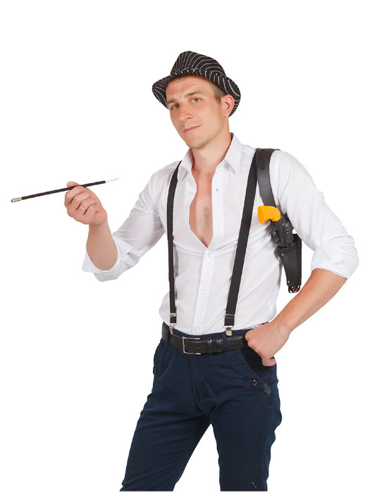 Костюм Гангстер Мужской костюм Гангстера. В комплекте: шляпа, мундштук и револьвер.