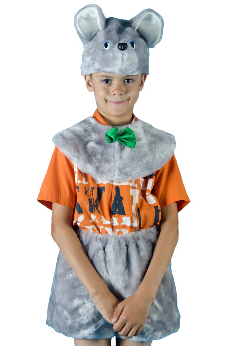 Костюм Мышонок С1005 Детский костюм Мышонка для мальчика 4-8 лет. В комплекте: шапочка, пелеринка и шорты с хвостом