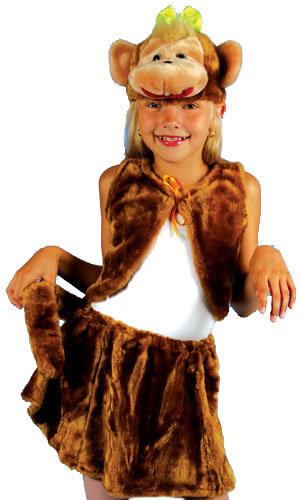 Костюм Обезьянка С1016 Детский костюм Обезьяны для девочки или мальчика. В комплекте шапочка, жилет, юбочка или шорты
