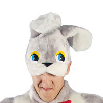 Шапка Заяц С2011 д/взр Карнавальная шапка зайца на взрослую голову из меха, цвет белый или серый. Сзади вшита резинка для регулировки по размеру